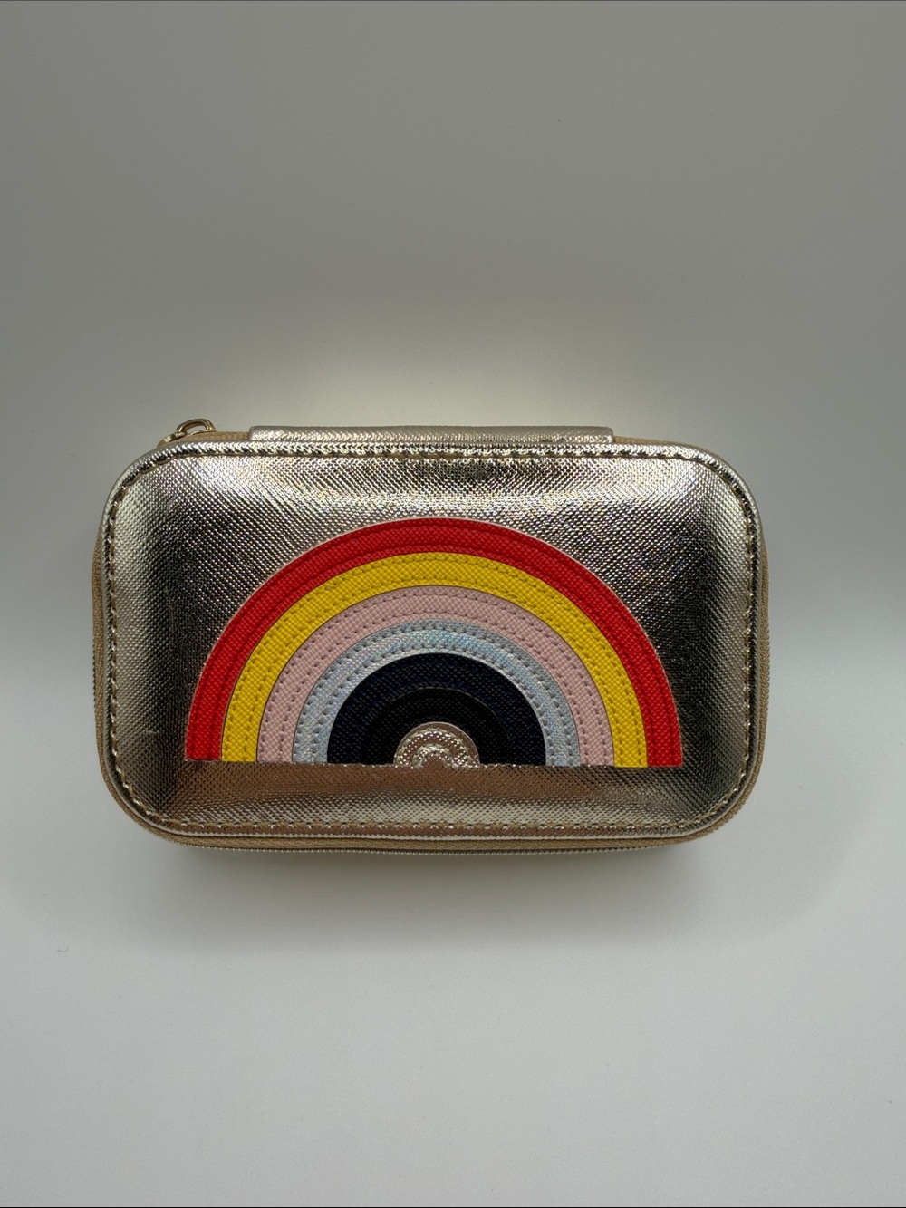 Estella Bartlett Mini Jewelry Boxe-Gold w/ Rainbow top- used